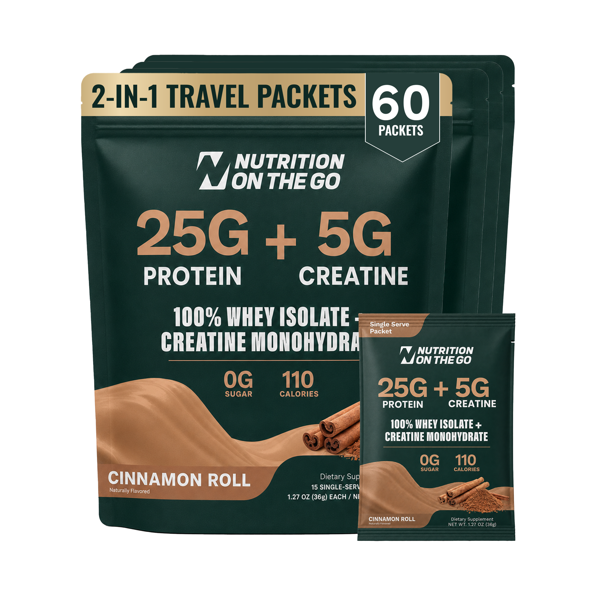Whey Protein Isolate Creatine Travel Packets for Fitness