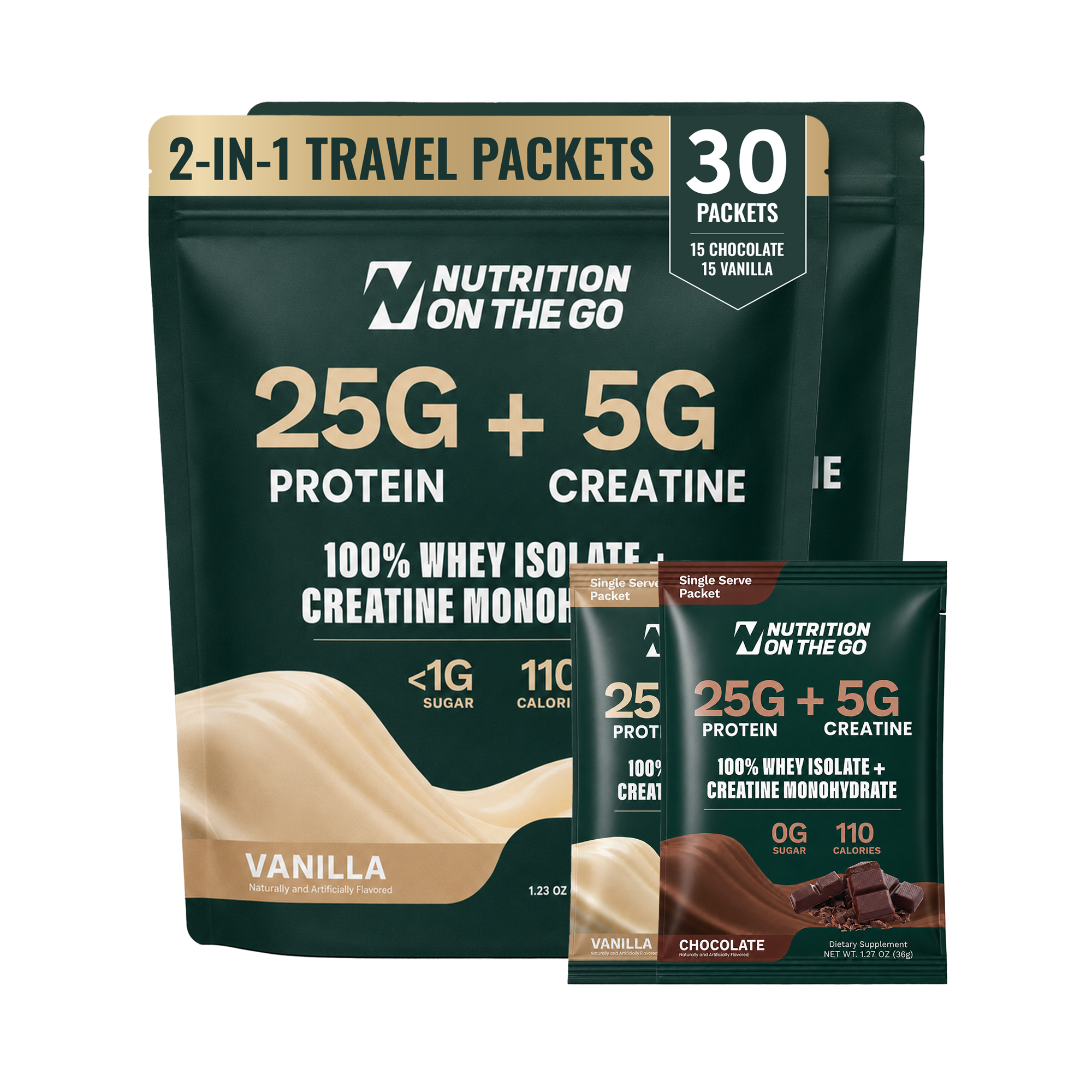 Whey Protein Isolate Creatine Travel Packets for Fitness