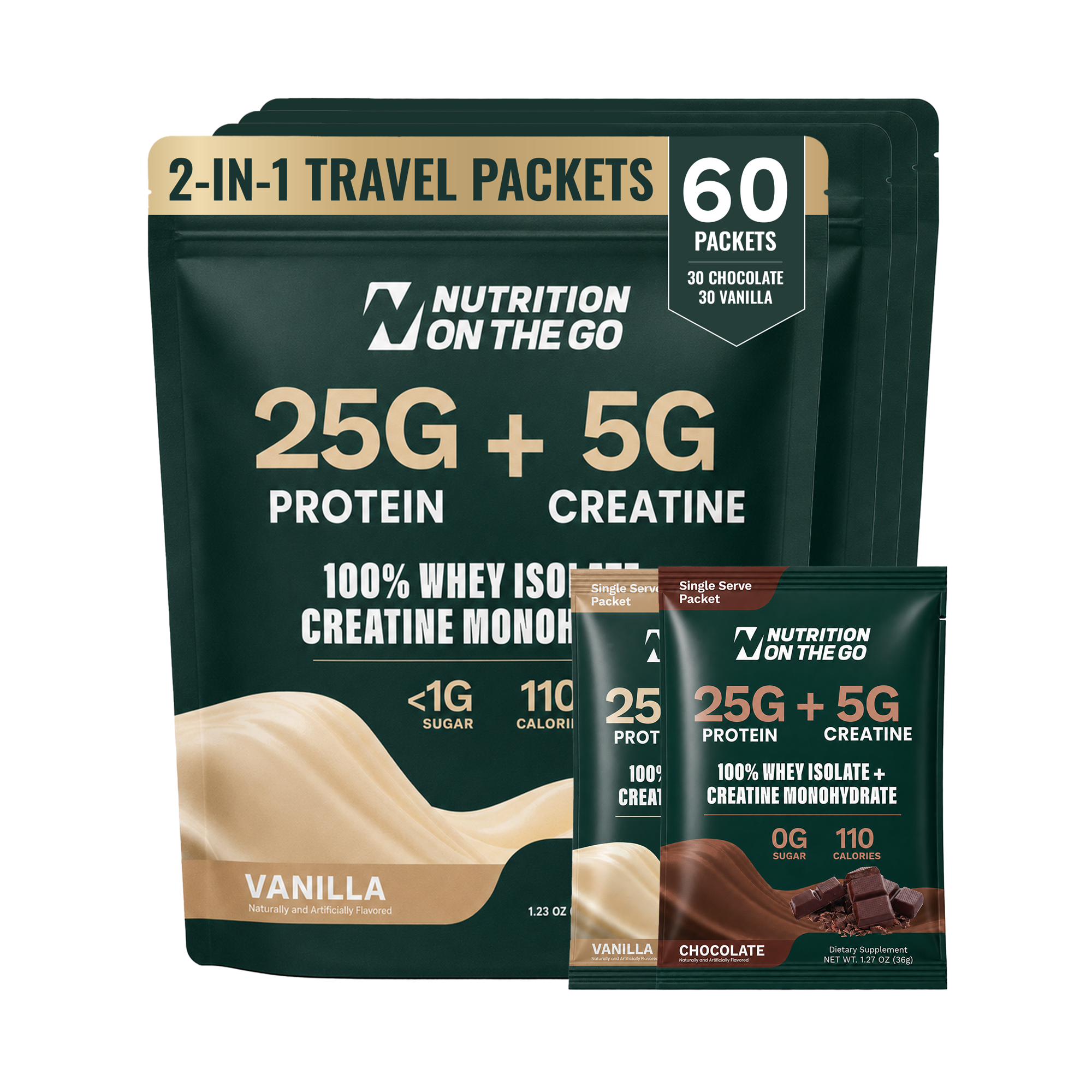 Whey Protein Isolate Creatine Travel Packets for Fitness