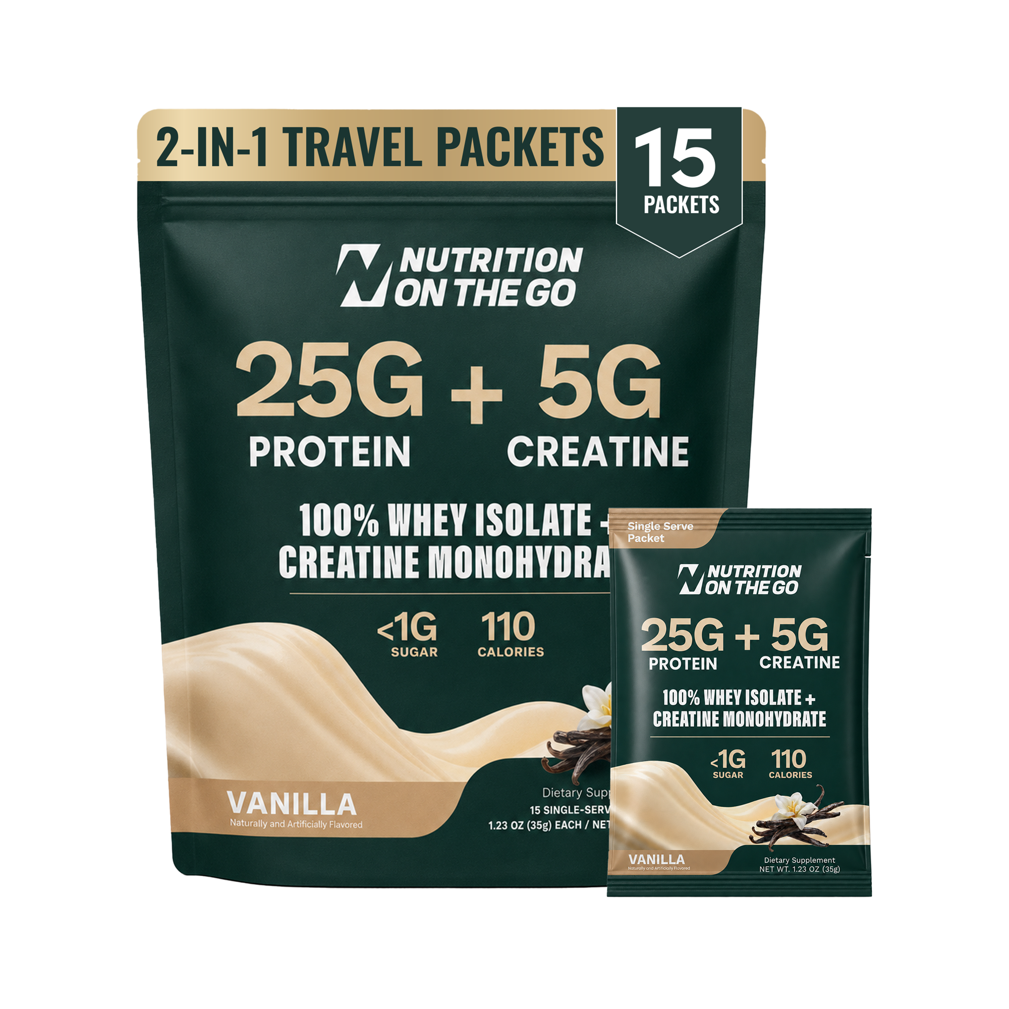 Whey Protein Isolate Creatine Travel Packets for Fitness