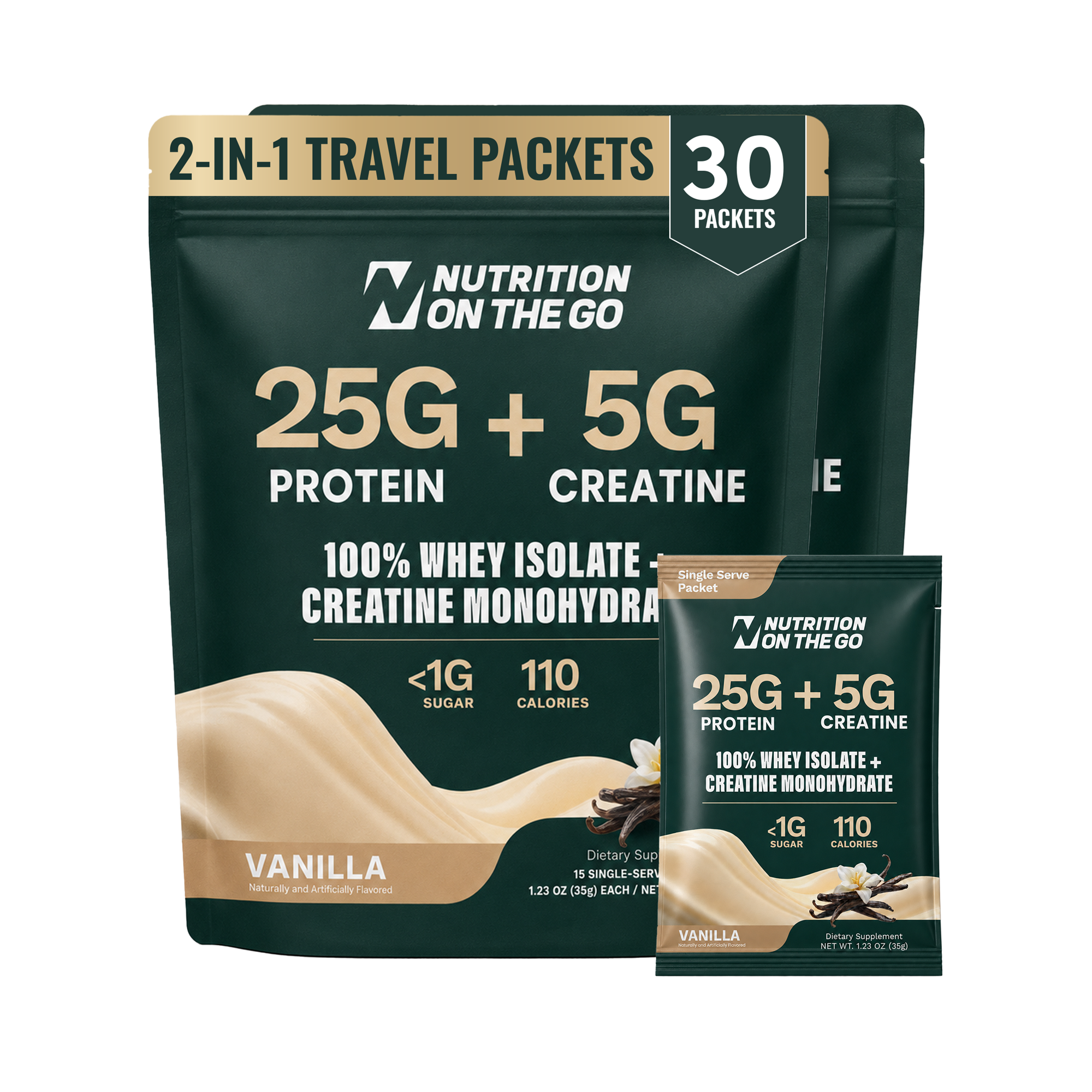 Whey Protein Isolate Creatine Travel Packets for Fitness