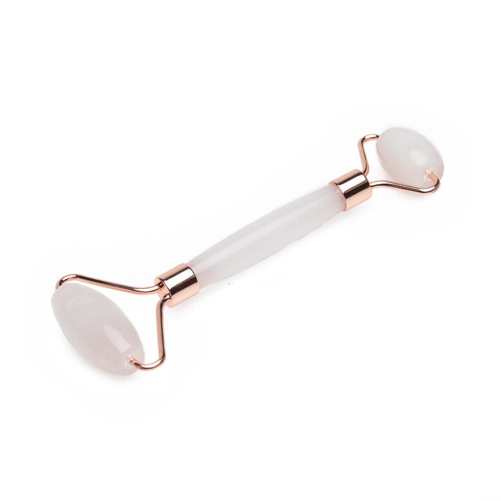 Rose Quartz Dual Ended Facial Roller Beauty Tool